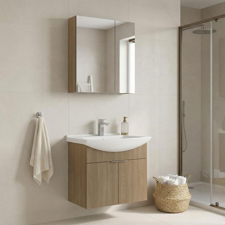 Produktbild Homitis Purus 65 Bathroom Cabinet With Sink & Mirror Set (2 Pieces)