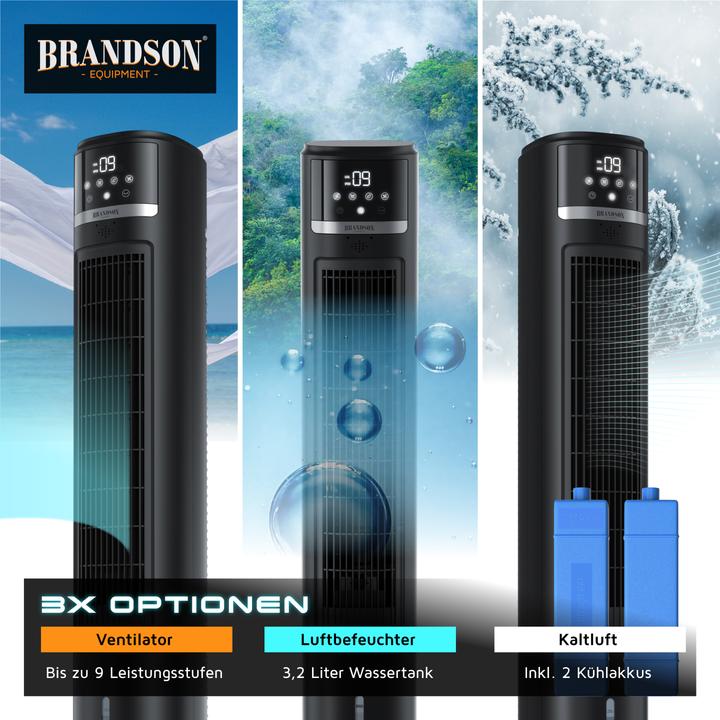 Produktbild Brandson Luftkühler, 3,2L Wassertank, Ion-Funktion, Fernbedienung, Turmventilator, Klimaanlage