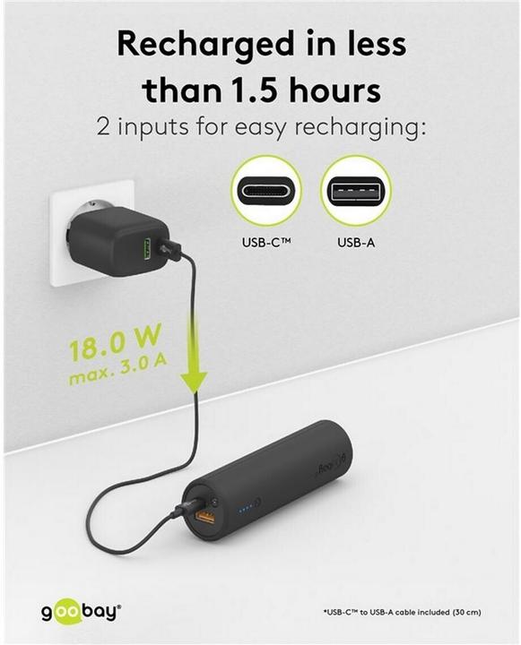 Produktbild Goobay Bike-Powerbank (5000 mAh, 18 W, 18.50 Wh)