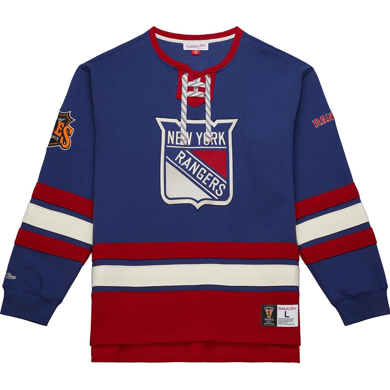 Mitchell & Ness, Herren, Pullover, M&N New York Rangers NHL Lace-Up Heritage Hoody - XXL, Blau, (XXL)