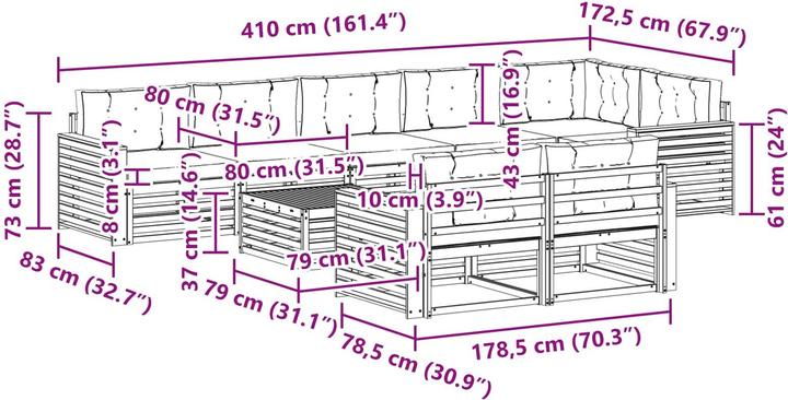 Produktbild vidaXL Outdoor-Sofa