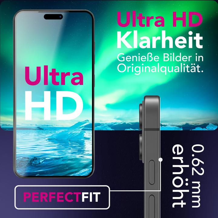 Produktbild Nalia Schutzglas "ArmorGlassX" - 2x Display Glas Ultra Klar 9H Härte - Screen Protector Tempered Glass (2 Stück, Apple iPhone 17 Pro)
