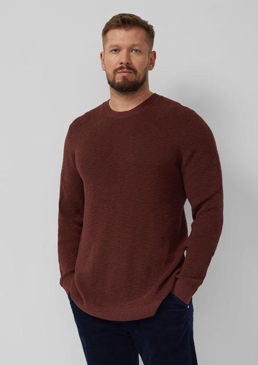 Produktbild s.Oliver Strickpullover Strickpullover mit Crew Neck und Strukturmuster (XXL)