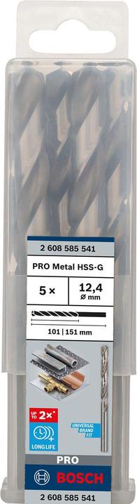 Produktbild Bosch Professional Zubehör PRO Metal HSS-G Spiralbohrer, 12,4 x 101 x 151 mm (12.4 mm)