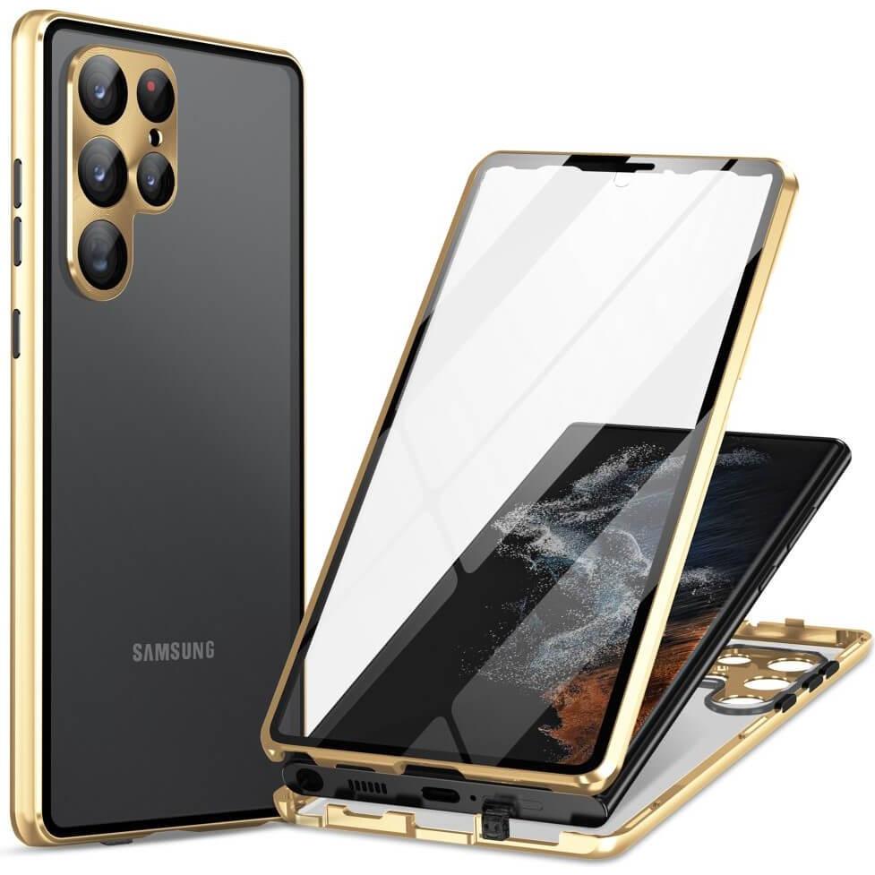 Thumbnail - Cover-Discount Magnetische Schutzhülle mit Panzerglas gold (Samsung Galaxy S24 Ultra), Smartphone Hülle, Gold