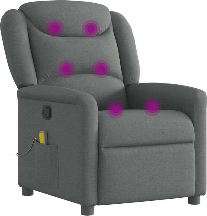 Produktbild vidaXL Massagesessel Dunkelgrau Stoff Massage TV-Sessel