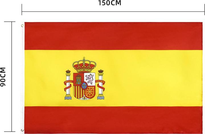 Produktbild Lobwerk Spanien Spain Flagge mit Ösen Fahne 150x90 Metalösen Wetterfest Fahnenmast (150 x 90 cm)