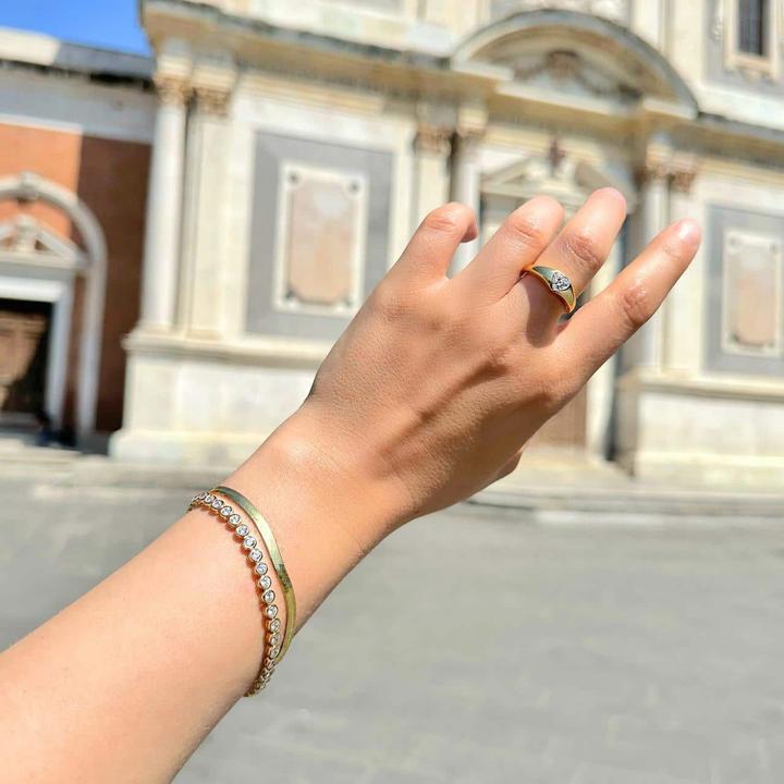 Immagine prodotto Candy Bracciale Nari, argento 925, placcato oro (20 cm, Placcato oro 18k, Argento 925)