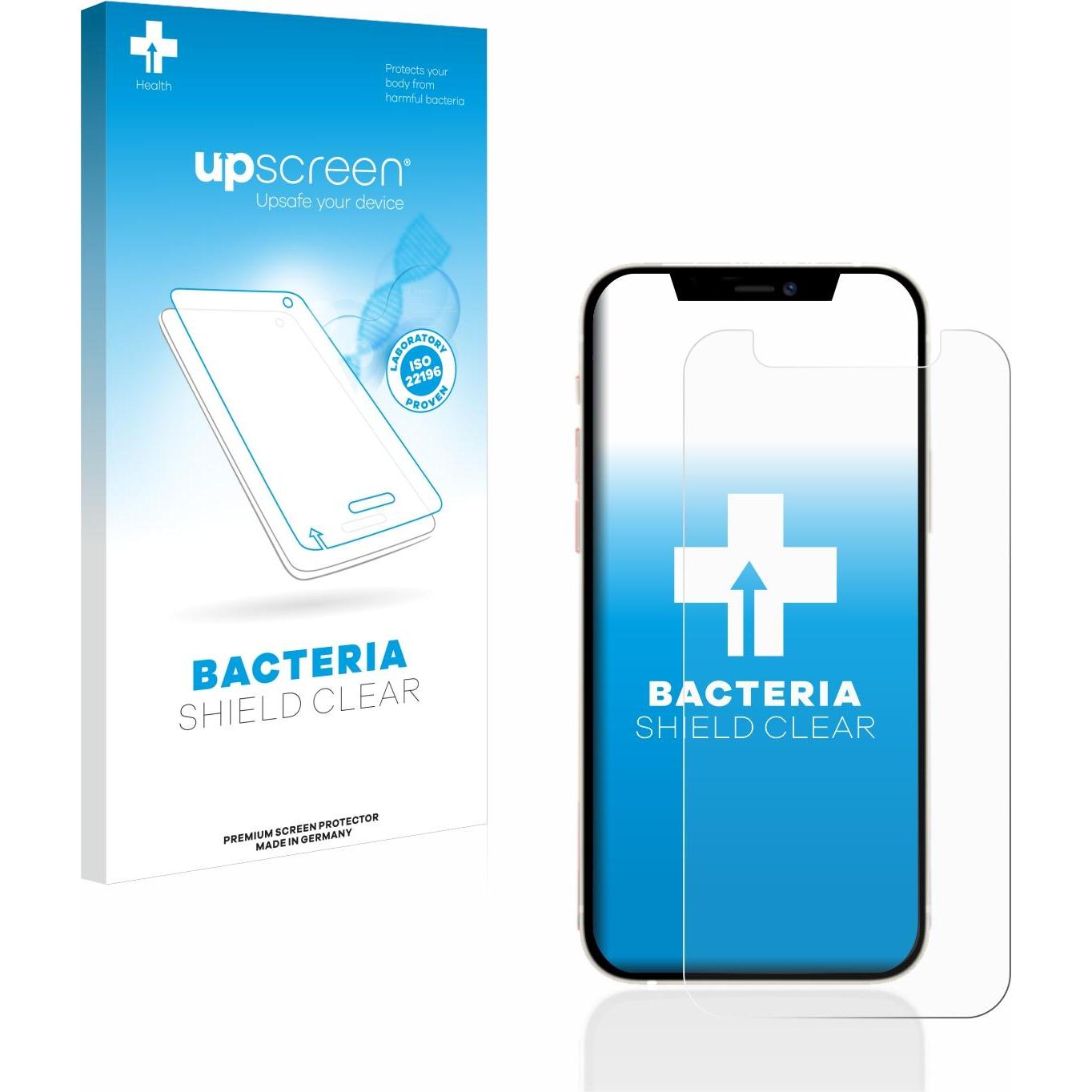 upscreen Antibakterieller Displayschutz (1 Stück, Apple iPhone 12 mini), Smartphone Schutzfolie, Transparent
