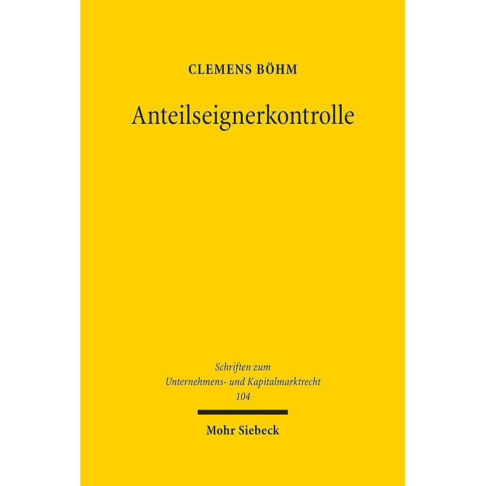 Anteilseignerkontrolle, Fachbücher von Clemens Böhm