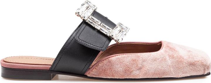 Actual product image Dolce & Gabbana velvet sabot with jewel buckle (38)