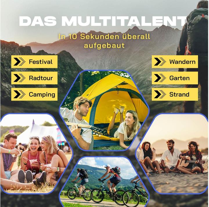 Actual product image Where Tomorrow Wurfzelt 3 Personen - Gelb, Anzahl Personen: 3 (Pitching tent, 3.10 kg, 3 persons)