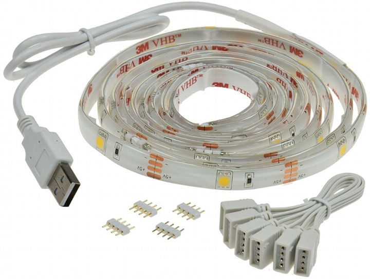 Actual product image König Design LED Stripe Set TV Backlight USB, 4x 50cm, warm white 3000K TV Ambient (40 cm, Indoor)