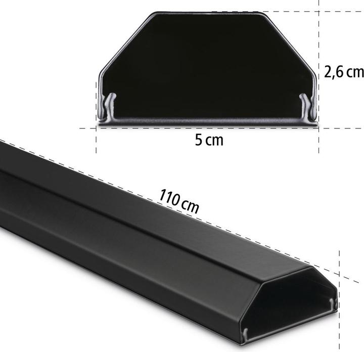 Produktbild Hama Alu-Kabelkanal, eckig, 110 x 5 x 2,6 cm, Schwarz (Kabelkanal, 110 cm)