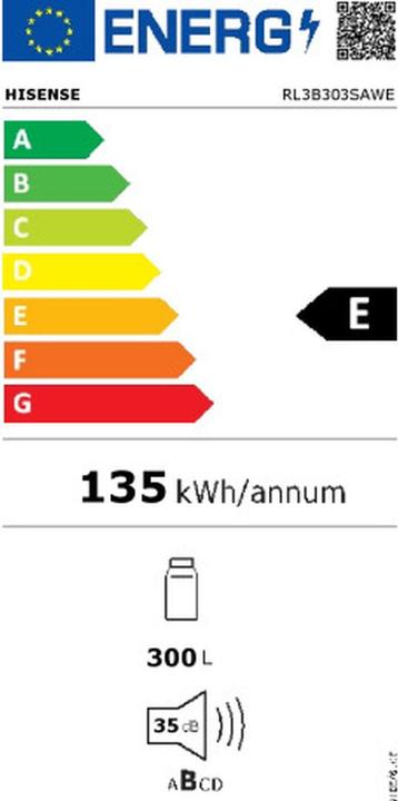 Energie-Label Hisense RL3B303SAWE (300 l)
