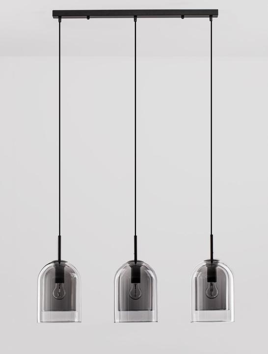 Actual product image Nova Luce VELOR pendant light E27 triple black smoke grey 70x18x158cm dimmable 9236720 (E27)