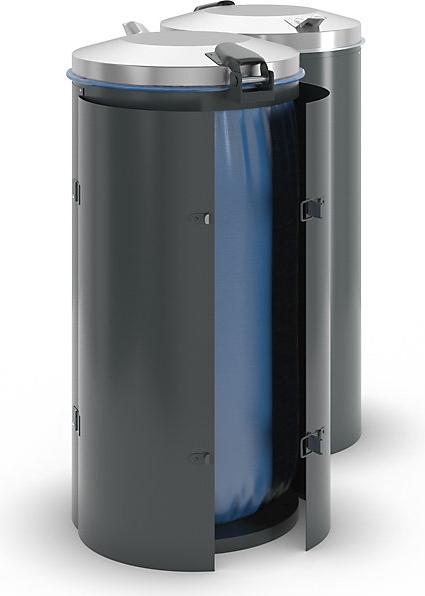 kaiserkraft Stahlblech-Abfallsammler für 120-l-Sack (120 l)