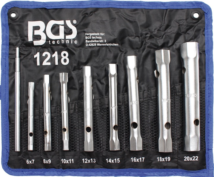 Produktbild BGS Rohrsteckschlüssel-Satz SW 6 x 7 - 20 x 22 mm 9-tlg.