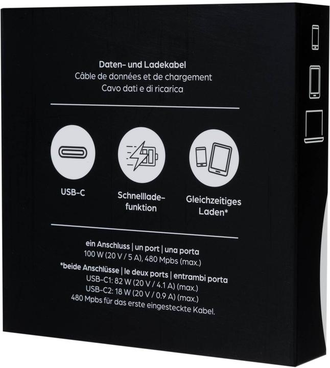 Produktbild Onit USB 2.0-Y-Kabel USB C - USB C, 1.5 m (1.50 m, USB 2.0, 100 W)