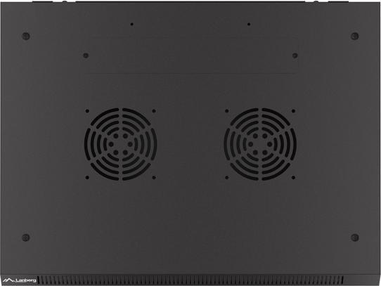 Image du produit Lanberg Nástěnná jednodílná skříň 19", 6U/600x450, (v rozloženém stavu), perforované dveře, černá ( (10.86 HE, Rack 19 pouces)