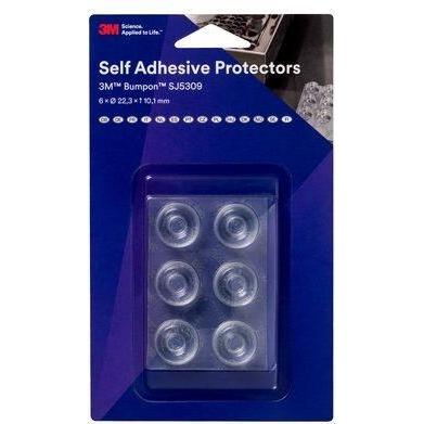 3M, Möbelgleiter + Schutzpuffer, Bumpon Elastikpuffer, transparent, rund, Durchm. 22,3 mm Höhe: 10,1 mm, selbstklebend, ...