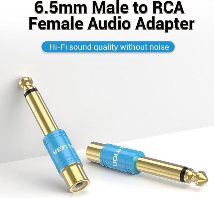 Actual product image Vention Audio adapter VDD-C03 6.35mm male to RCA female blue 0.5m