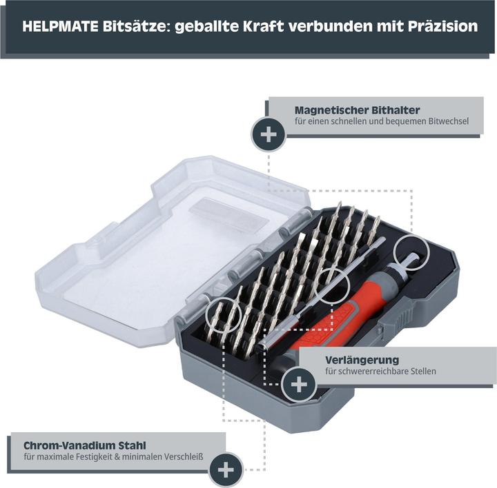 Produktbild Helpmate Präzisionsbitsatz, 30-teilig (Bit-Adapter)