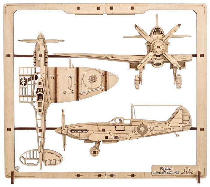 Image du produit Ugears 70196 Fighter Aircraft 2.5D Puzzle- Πολεμικό Αεροσκάφος 2.5D Πάζλ