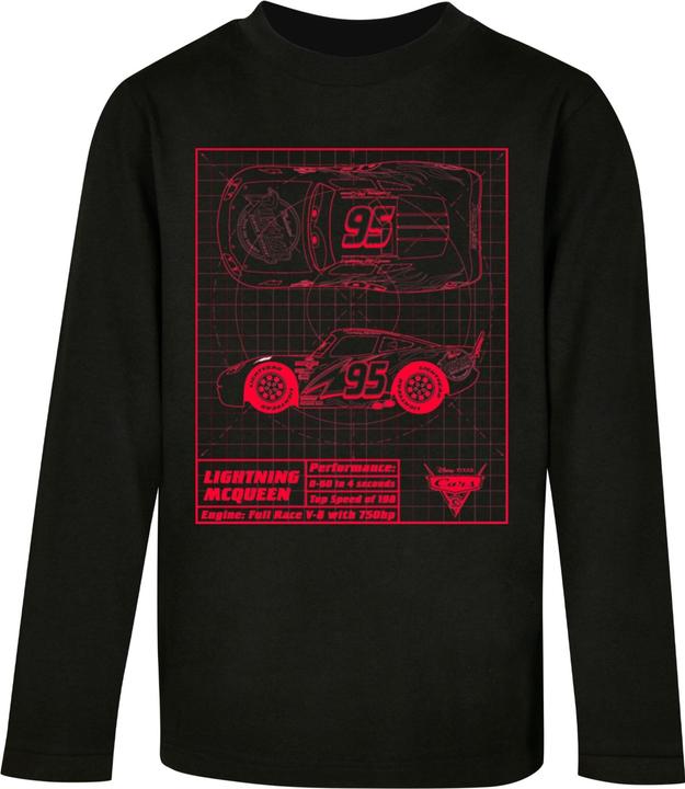 Produktbild Absolute Cult Kids Cars - Lightning McQueen Blueprint Longsleeve - 134729 (110, 116)