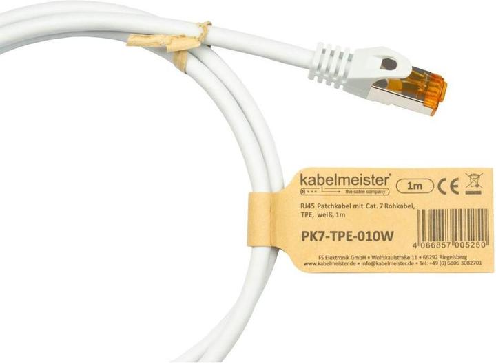 Produktbild Varia Cat.7 RJ45 Patchkabel 15m, S/FTP, Weiss, TPE, Kupferleiter (S/FTP, CAT7, 15 m)