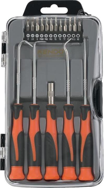 Produktbild Kendo Schraubenzieher-Bit- und Haken-Set (Innensechskant, Schlitz)