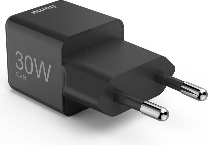 Image du produit Hama Chargeur rapide, USB-C, PD/QC/GaN, super-mini-chargeur, 30 W, noir (30 W, 1 portion)