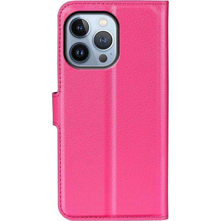 Thumbnail - Cover-Discount iPhone 14 Pro - Leder Etui Hülle pink (Apple iPhone 14 Pro), Smartphone Hülle, Pink