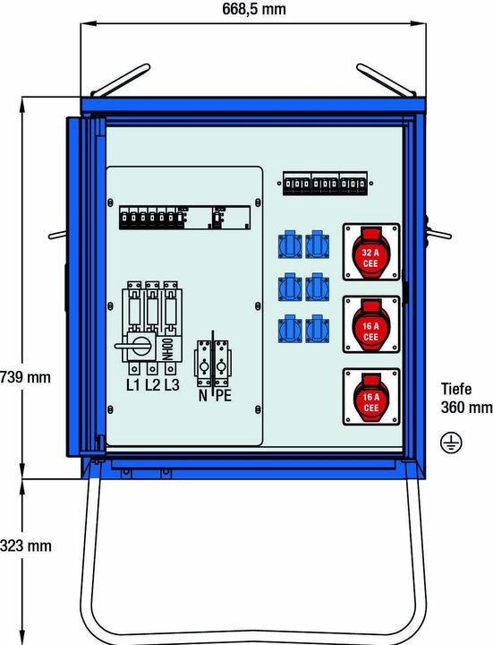 Produktbild As - Schwabe Endverteiler Schrank (9x, CEE 7/3, CEE 7/4)