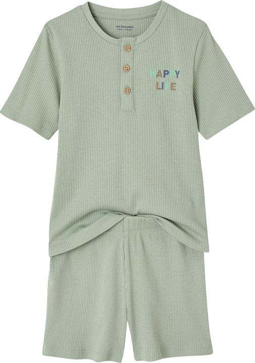 Actual product image Vertbaudet 2er-Set Jungen Schlafanzüge mit HAPPY-Print und Recycling-Baumwolle (110)