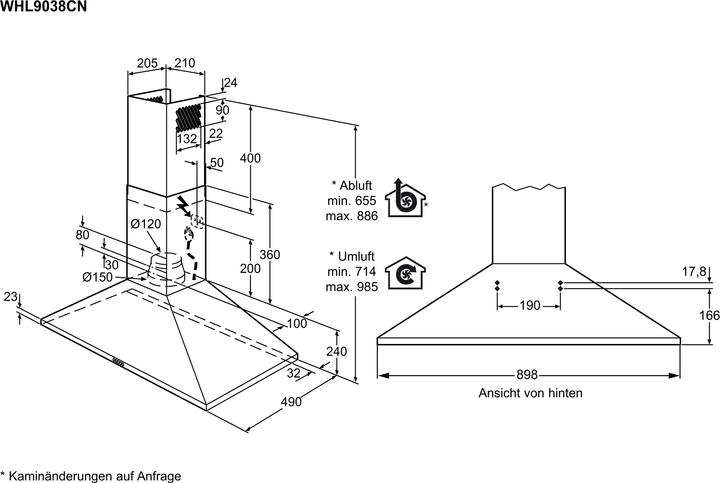 Nutritional values and ingredients Electrolux WHL9038CN (Wall hood)