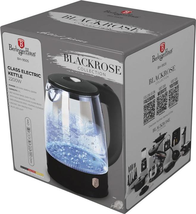 Produktbild BerlingerHaus Haus Wasserkocher 1.7 Liter Black Rose Collection (1.70 l, CH-Stecker)