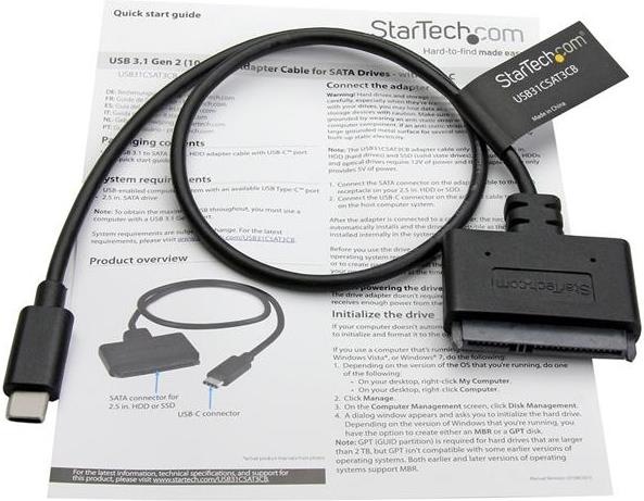 Actual product image StarTech USB-C to SATA adapter