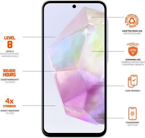 Produktbild Eiger verstärktes Display-Glas Full Screen Fit Mountain Glass Ultra Clear Edge (1 Stk., Samsung Galaxy A56)