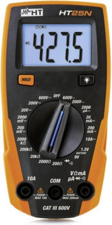 Produktbild HT Instruments Hand Multimeter Digitales mit Batterietestfunktion (CAT III 600V, Hand-Multimeter)