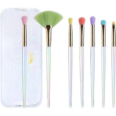 NoName, Schminkpinsel, Buntes Makeup-Set mit sieben Augen-Makeup-Pinseln in Kosmetiktasche T318 (Set)