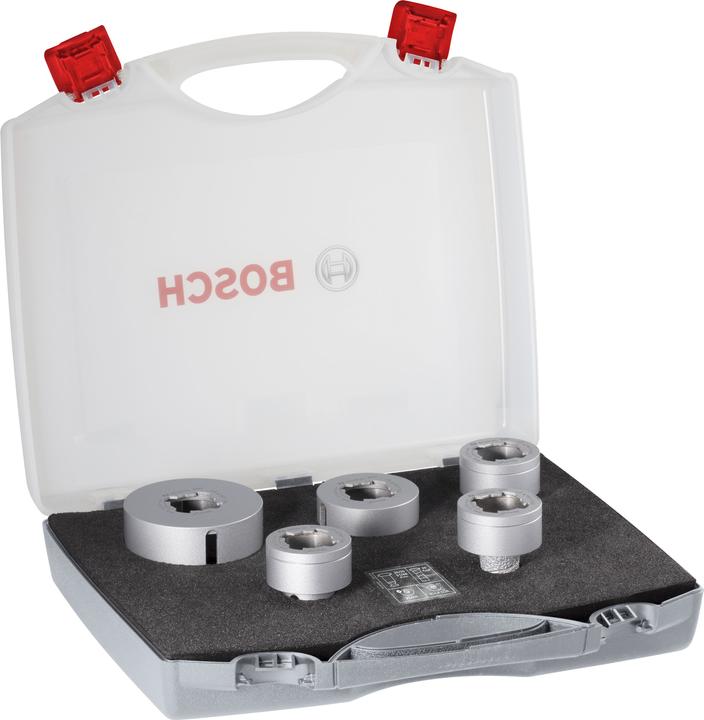 Produktbild Bosch Professional Zubehör PRO Ceramic dry X-Lock Bohrkronen-Set, 68 x 33, 51 x 33, 35 x 33, 25 x 33, 20 x 33 mm, 5-tlg. (68 mm, 51 mm, 25 mm, 20 mm, 35 mm)