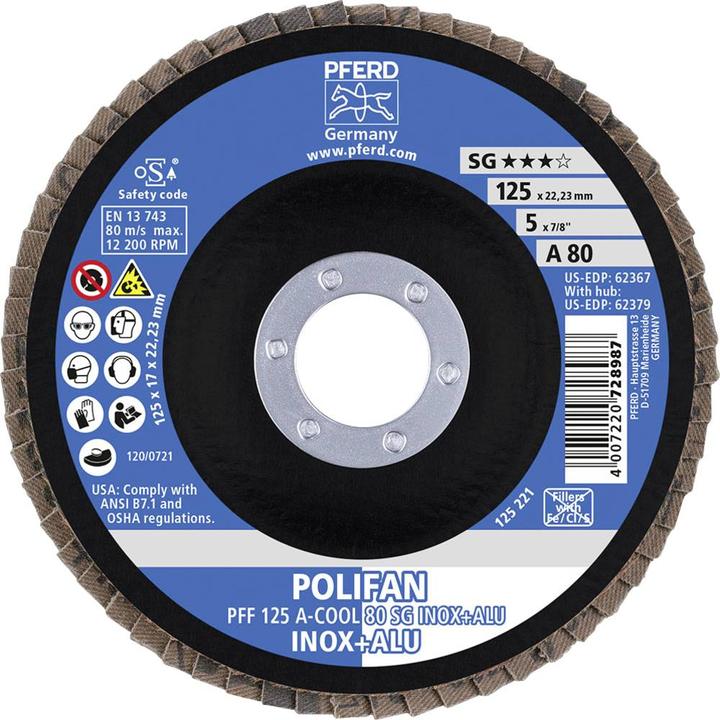 Productafbeelding Pferd POLIFAN getande borgring PFF ACOOL 80 SG INOX ALU (80)