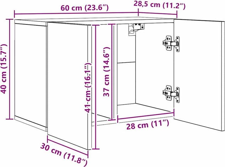 Immagine prodotto vidaXL TV-Wandmöbel (30 x 30 x 102 cm)