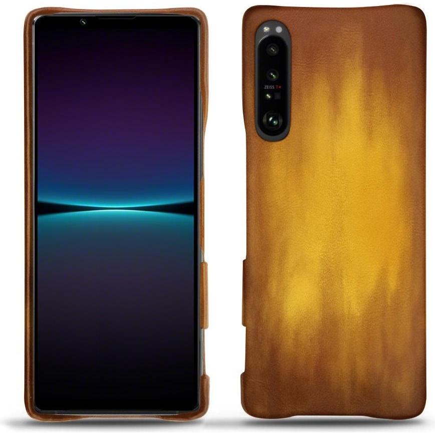 Noreve Lederschutzhülle (Sony Xperia 1 IV), Smartphone Hülle, Gold