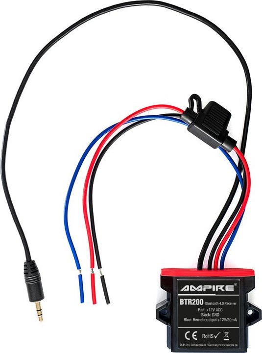 Produktbild Ampire Bluetooth Receiver, 3.5mm Klinke, 12 Volt, aptX (Sender & Empfänger)