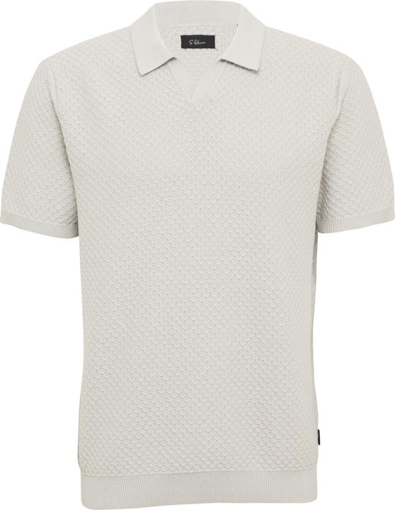 Produktbild s.Oliver Strickpullover Gestricktes Poloshirt mit Struktur und Bündchen (L)