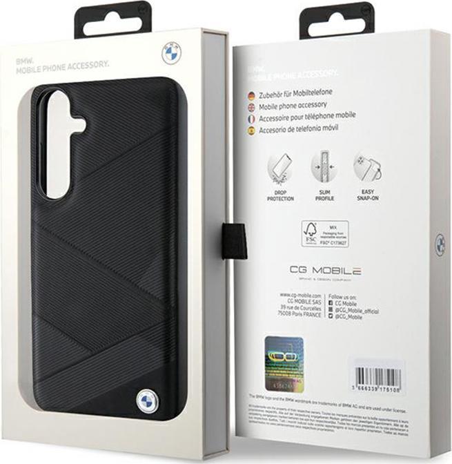 Produktbild BMW BMHCS23RCGPK S921 czarny/black hardcase Signature Leather Crossing Lines Pattern (Samsung Galaxy S24)