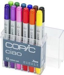 Immagine prodotto Copic Ciao set da 12 (100 (Nero), V09 (Viola), R29 (Rosso rossetto), G17 (Forest Green), BV08 (Blu Viola), E29 (Umbero bruciato), Y06 (Giallo), BG09 (Blu Verde), B29 (Ultra Marine), RV04 (rosa shocking), YR07 (Arancione cadmio), YG06 (Verde giallastro), 7 mm, 12 x)