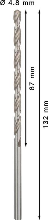 Actual product image Bosch Professional Zubehör PRO Metal HSS-G twist drill, 4.8 x 87 x 132 mm (4.8 mm)